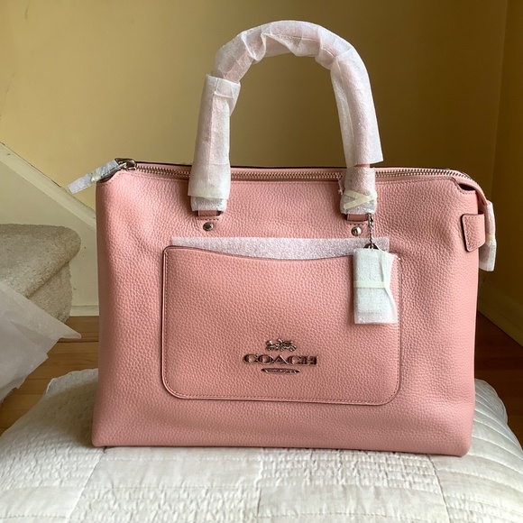 Coach Emma Satchel Crossbody Bag Pebble Leather Petal - Picture 2 of 16